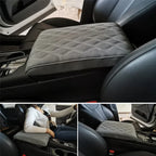 Coussin souple en cuir noir pour accoudoir central de voiture